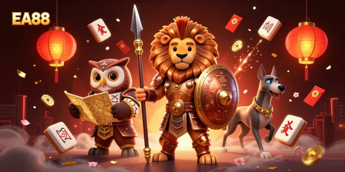 Experience exciting gameplay at EA88 with a fiery scene full of vibrant casino elements and dynamic characters.