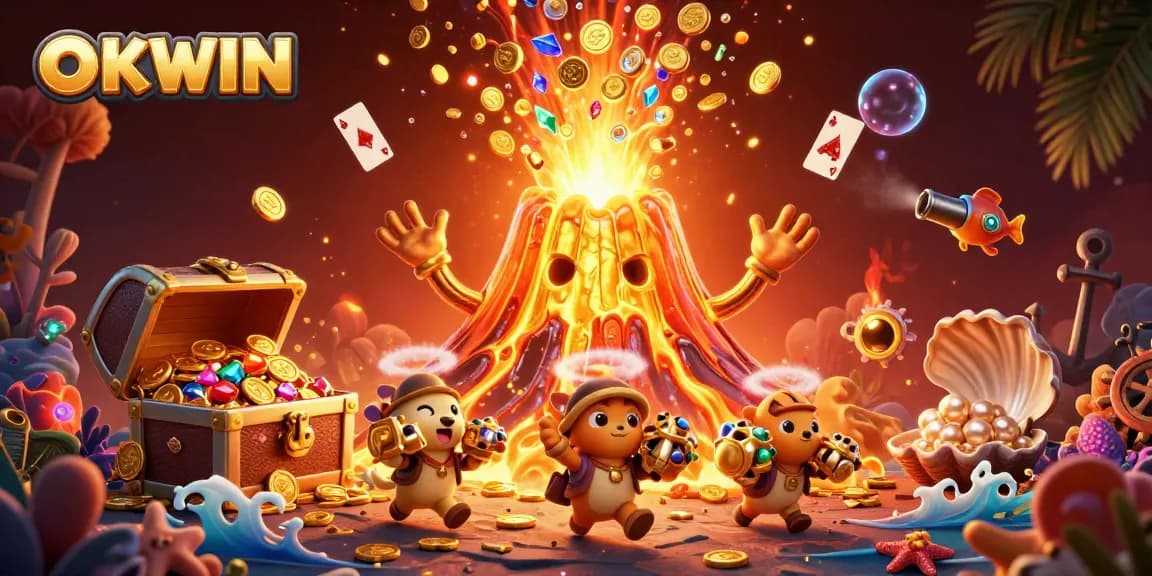 Experience the thrill of OKWIN's golden eruption, where treasure and excitement collide!