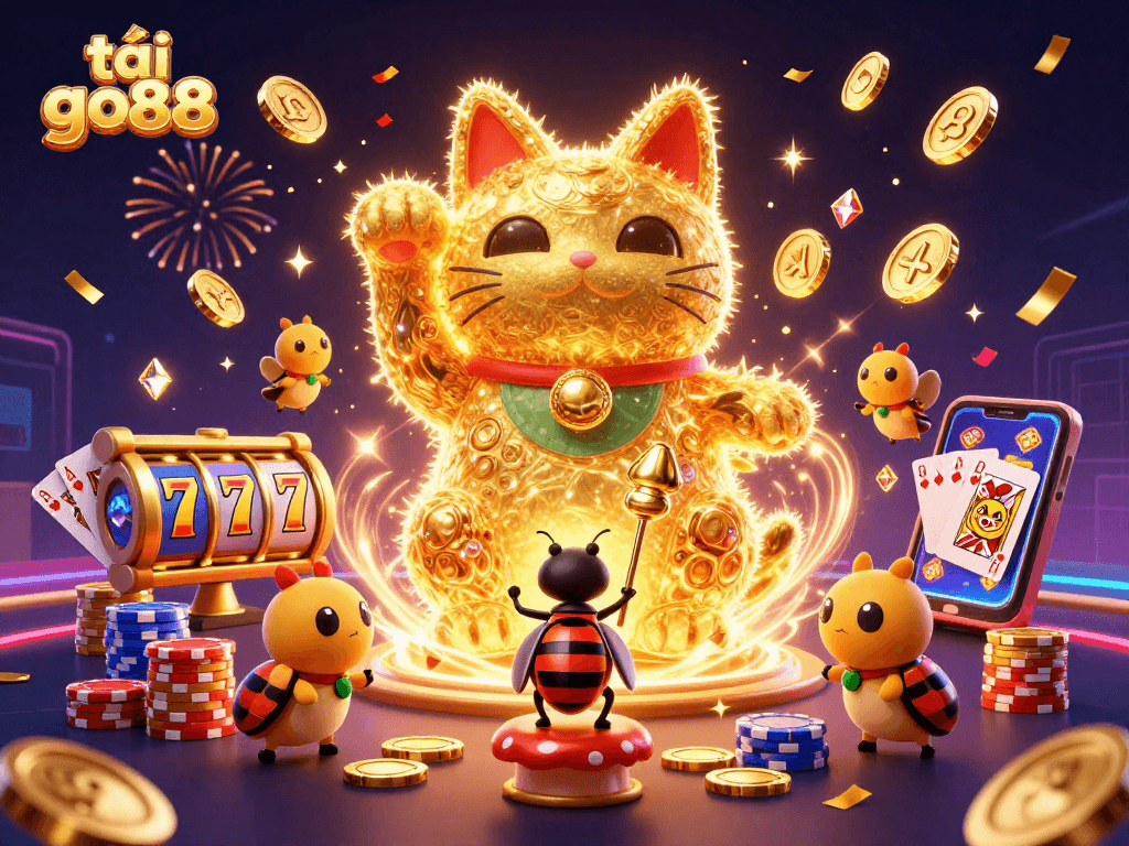 Spin the reels and collect prizes with tải go88 in this vibrant 3D casino scene.