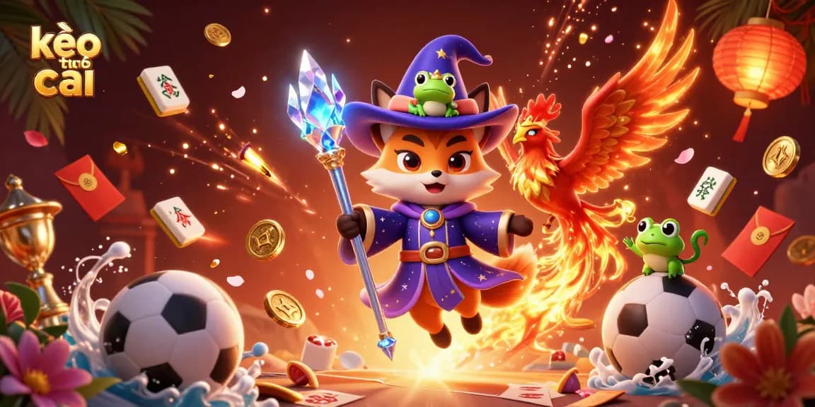 Engage with kèo nhà cái through immersive sports betting illustration with magic and excitement.