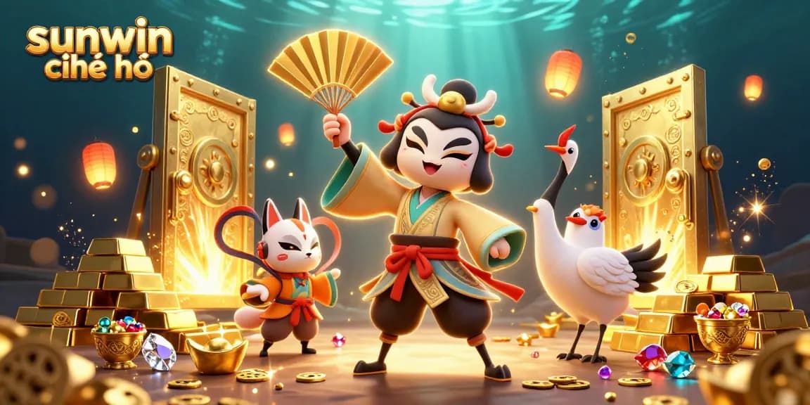 Experience thrilling gaming at sunwin chính chủ, featuring dynamic characters and vibrant casino elements.