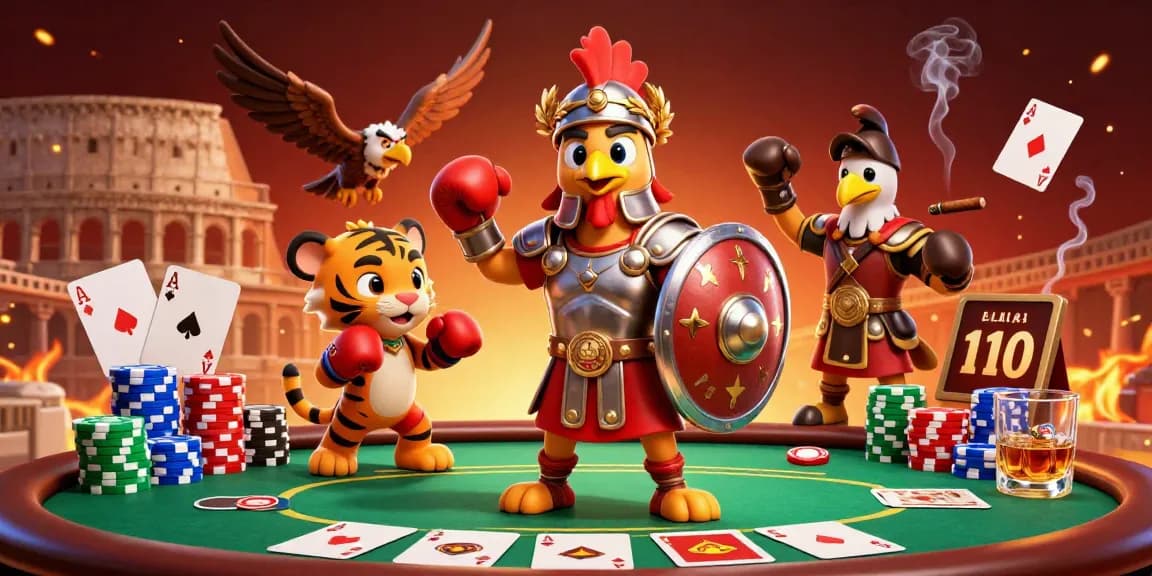Engage in thrilling gameplay with VK88 at a vibrant poker scene featuring dynamic casino elements.