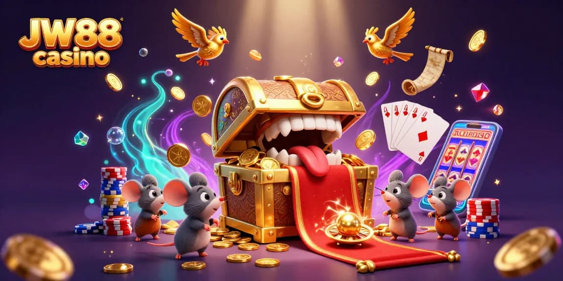 Experience thrilling gameplay at JW88 casino with gold treasures and exciting gaming elements.