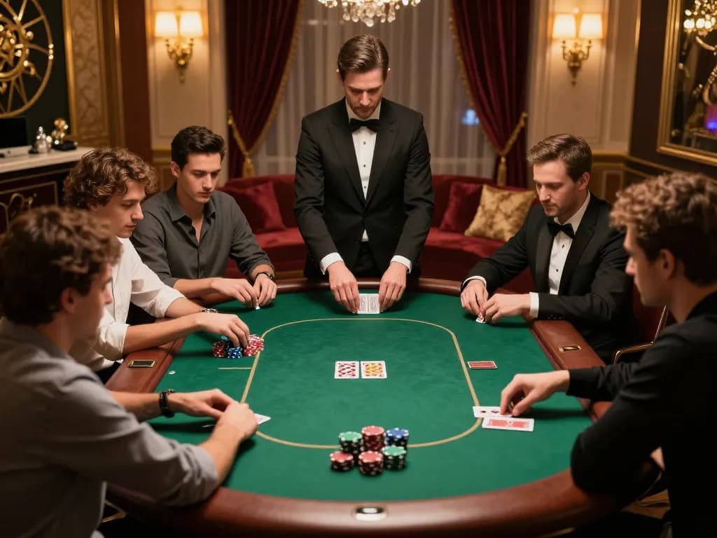 High-stakes poker gameplay at SC88COM's elegant private gaming room.
