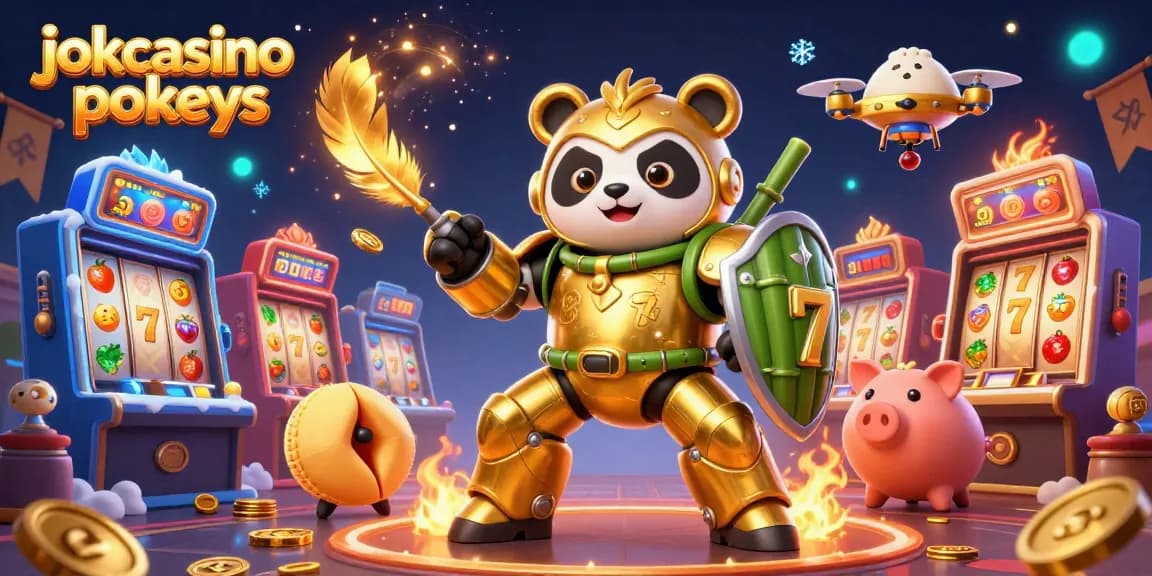 Engage with jokacasino pokies in this dynamic 3D scene featuring vibrant slot machines and animated casino characters.