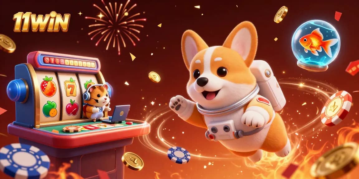 Experience thrilling gameplay with 11WIN in a dynamic casino scene featuring a space station adventure.