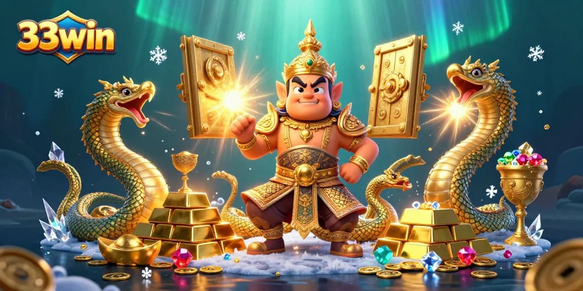 Experience the thrilling gamble of 33win with golden treasures and vibrant game elements.