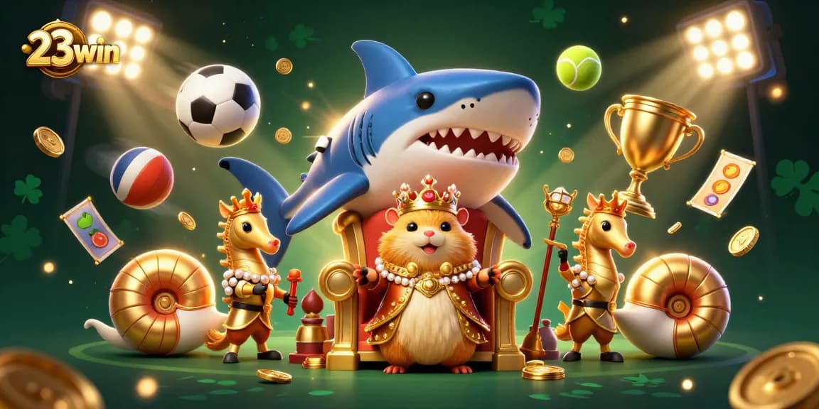 Experience thrilling 23win gameplay with a golden hamster king and dynamic gambling elements.