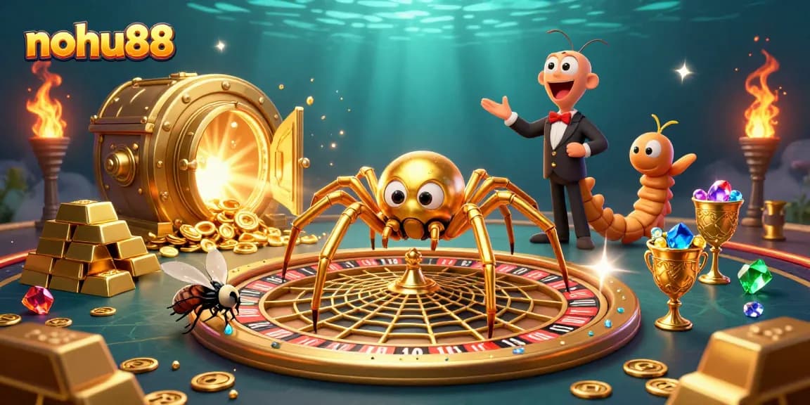 Play exciting games at nohu88 with vibrant characters and dazzling gold elements.