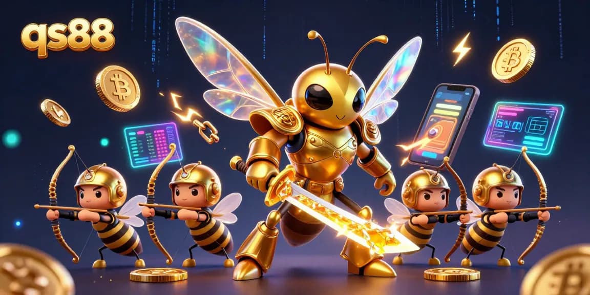 Engage in thrilling gameplay at qs88 with neon crypto elements and samurai hornet.