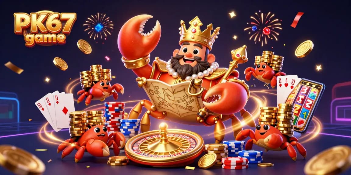 Experience thrilling moments in the PK67 game with golden crab emperor and vibrant casino elements.