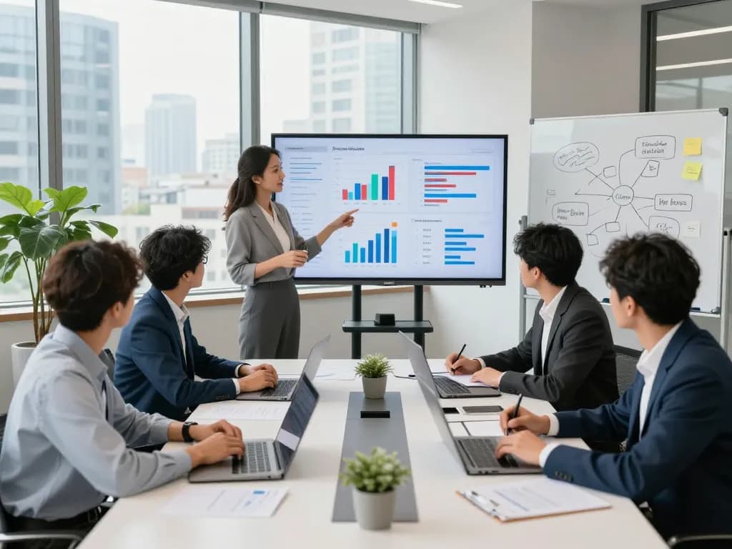 Diverse team collaborating in a modern office, showcasing search firms' strategic expertise.