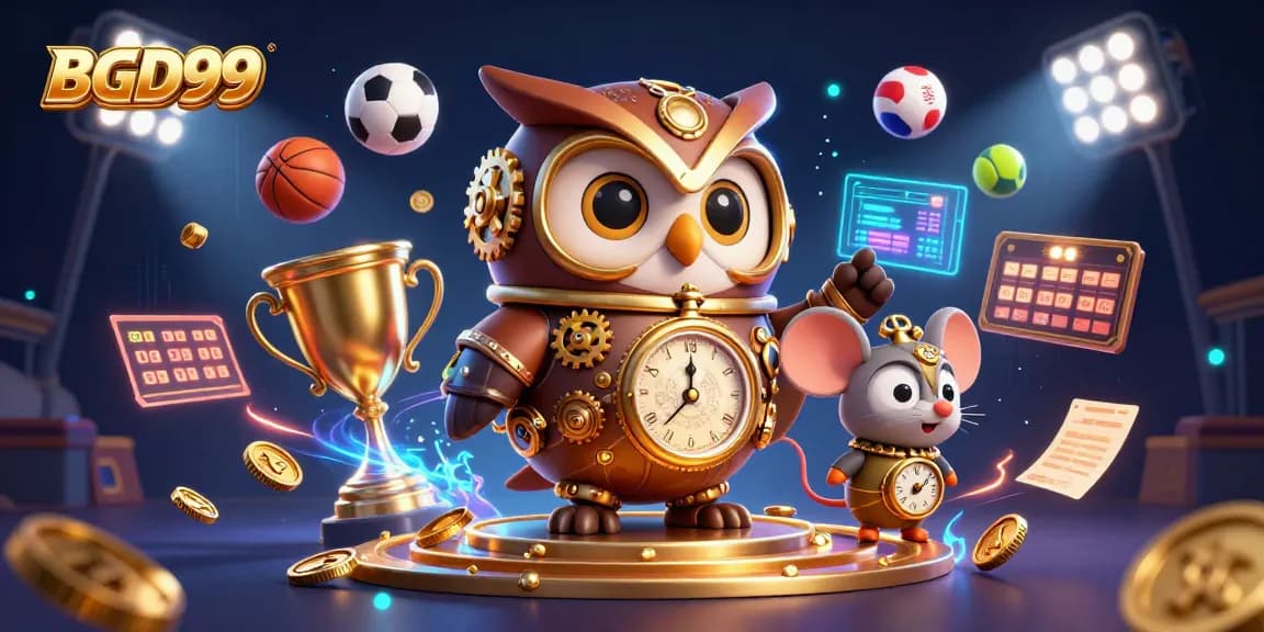 Engage with BGD99's dynamic sports betting world in this colorful 3D illustration.