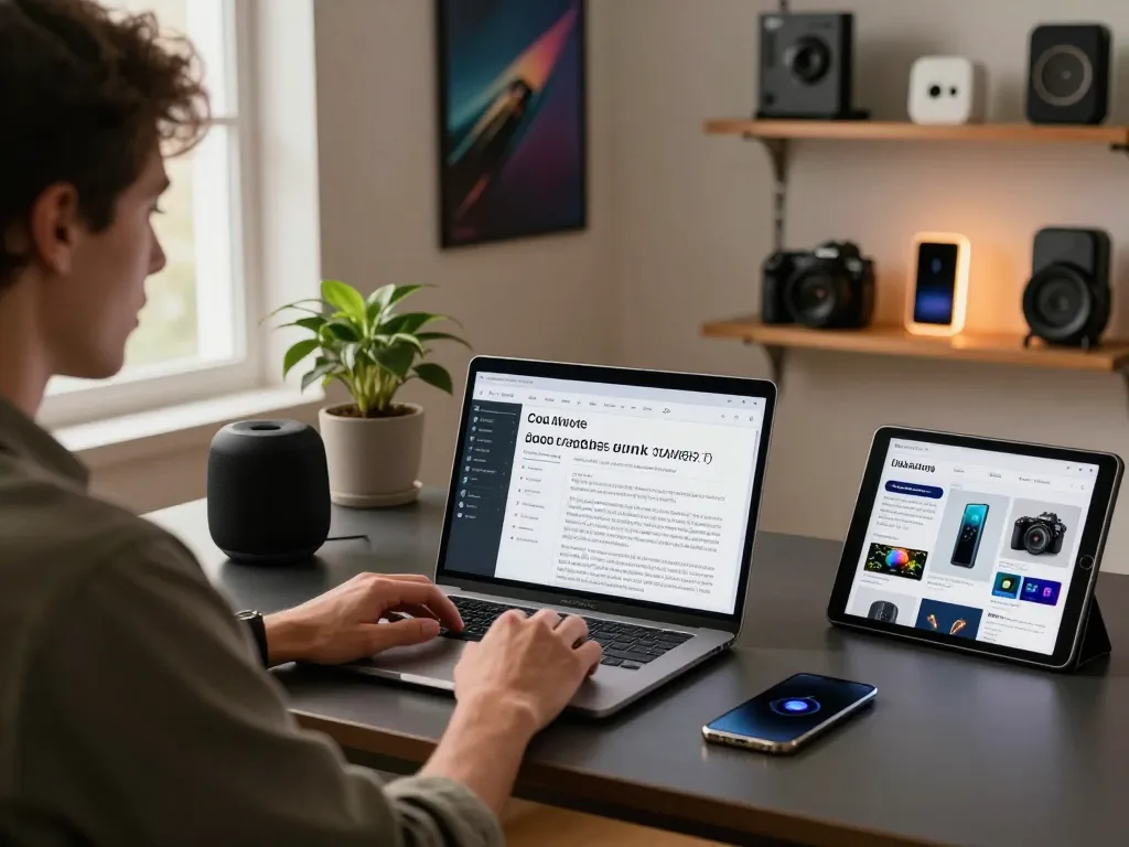 Explore cool tech gadgets under $175 in a vibrant tech workspace showcasing innovative products and reviews.