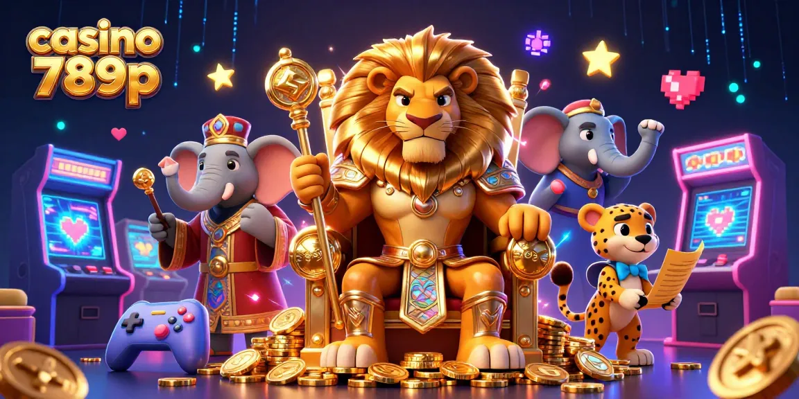 Engage with casino 789p, featuring a vibrant scene of a lion king enthroned with gaming elements.